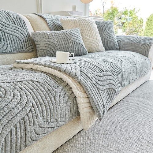 Thick plush sofa cover - plush, 1-4